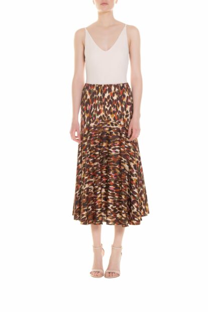 Poupine SS-26 - Gonna longuette a sirena Fantasia Animalier