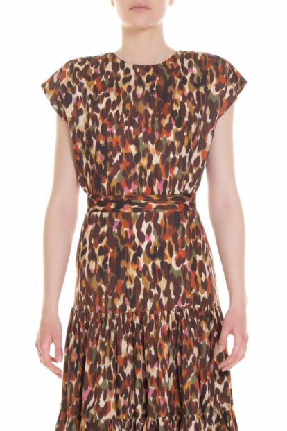 Poupine SS-26 - Top con spalline  Fantasia Animalier