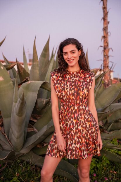 Poupine SS-26 - Vestito corto  Fantasia Animalier